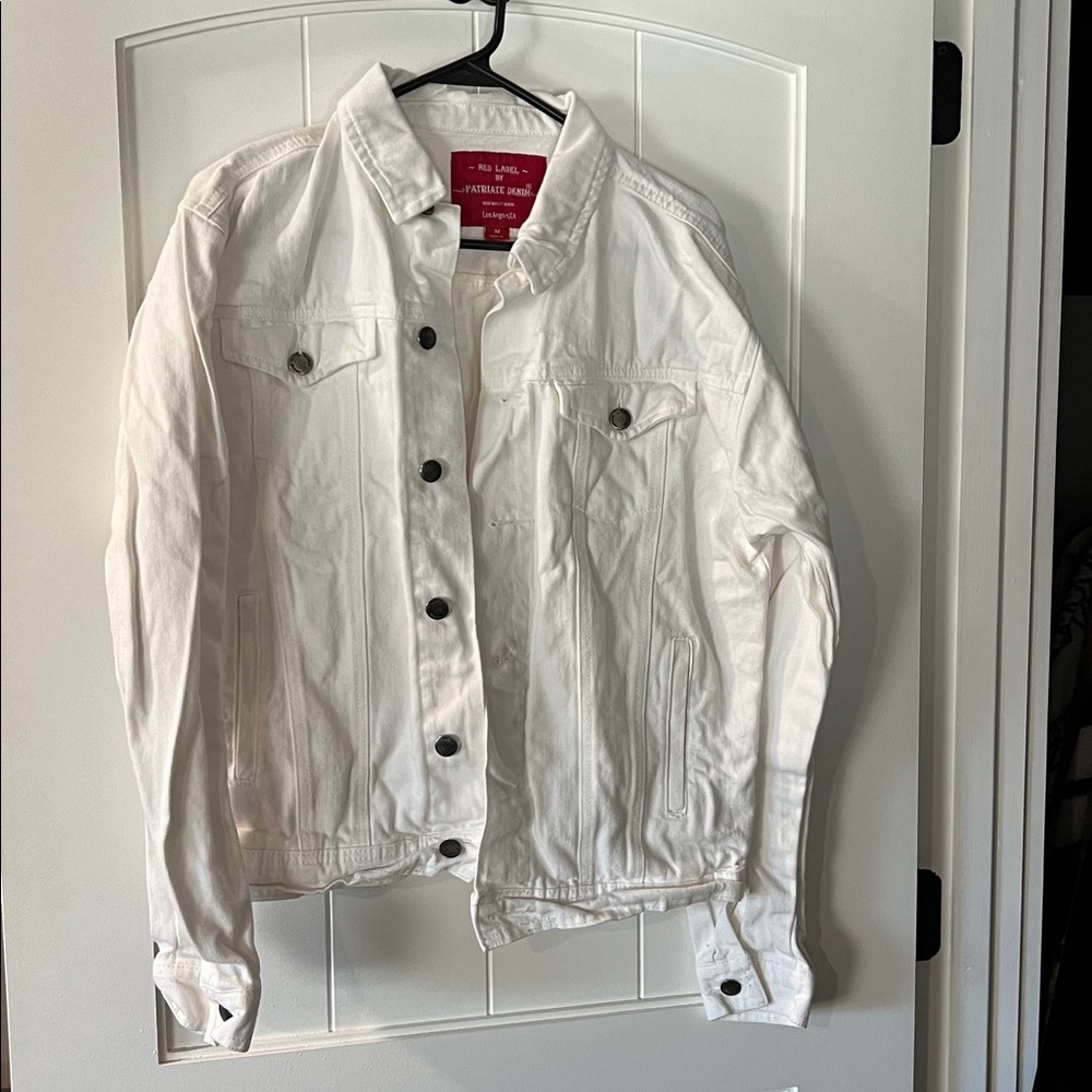 Oversized Patriot Denim White Jacket